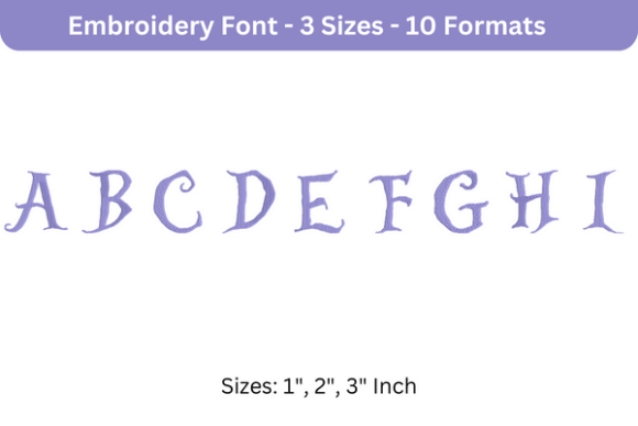 Alice Font Uppercase a to I: A Stylish Embroidery Choice