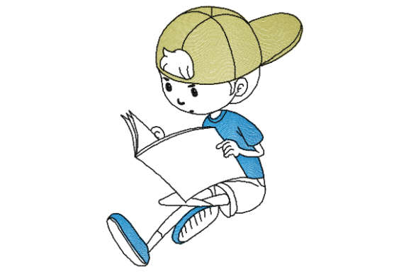 Boy Reading: A Charming Addition for Small Business Merch