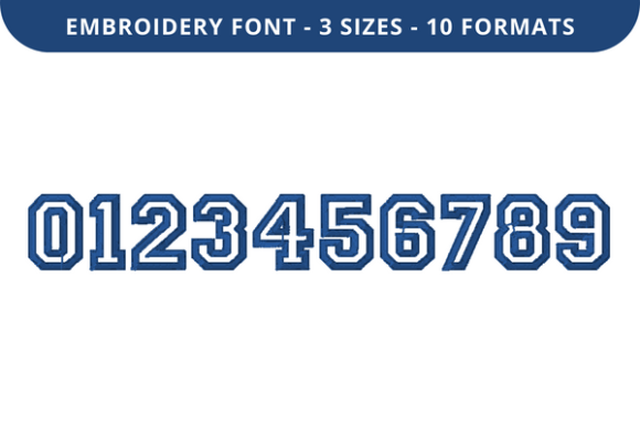 College Outline Font 0 to 9: A Versatile Embroidery Choice