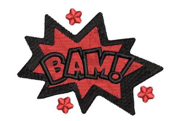 Comic Book Speech Bubble Bam: A Playful Embroidery Delight