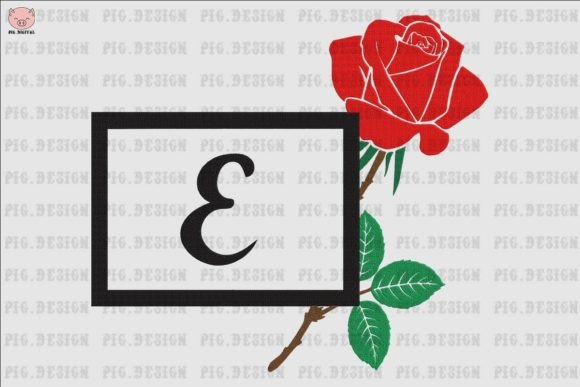 Elegant Rose Font E for Craft Fair Embroidery