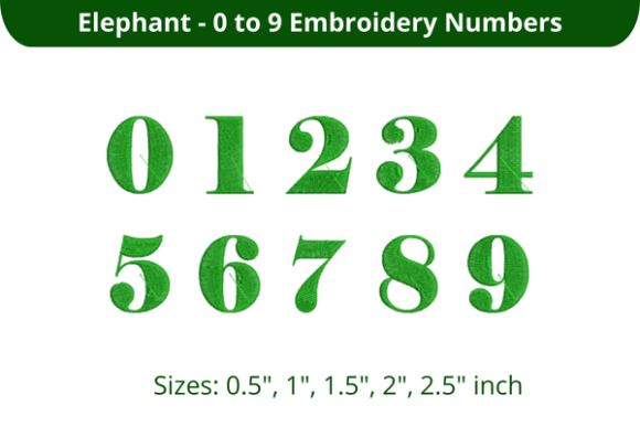 Elephant Font 0-9: A Charming Embroidery Choice