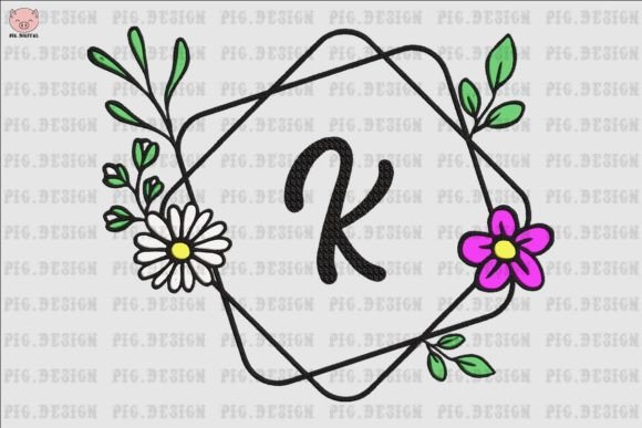 Flower Daisy Font K: A Charming Embroidery Design