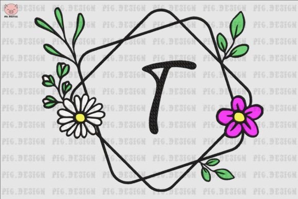 Flower Daisy Font T: A Charming Embroidery Design