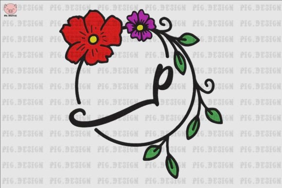 Flower Font P: A Charming Addition to Your Embroidery