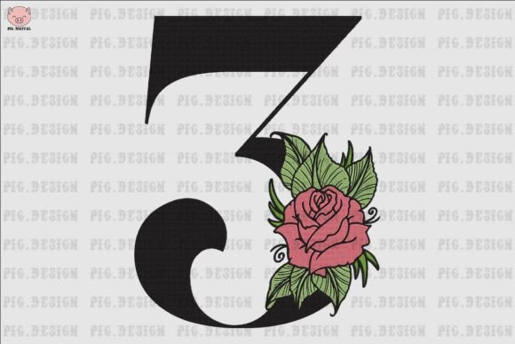 Flower Rose Font 3: A Charming Embroidery Design