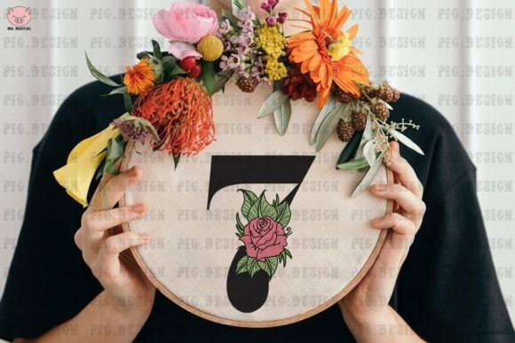 Flower Rose Font 7: A Charming Embroidery Choice