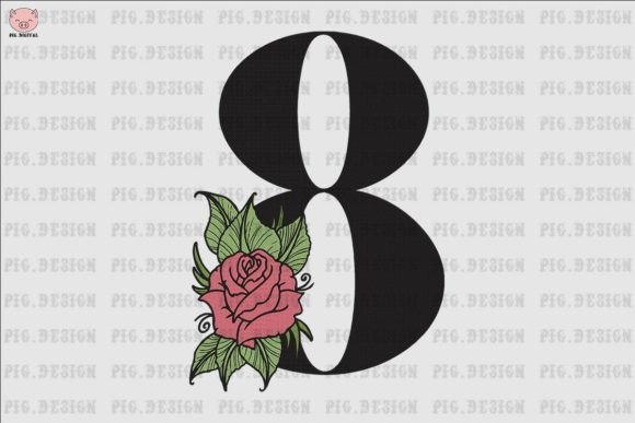 Flower Rose Font 8: A Versatile Embroidery Design