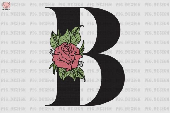Flower Rose Font B: A Charming Addition for Seasonal Embroidery