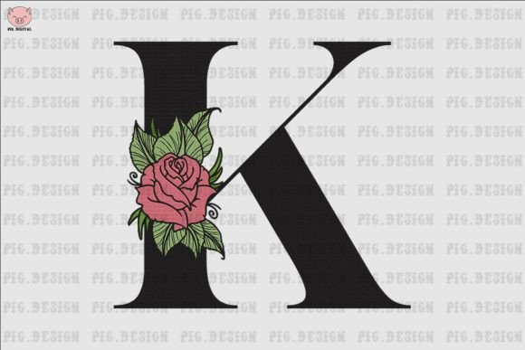 Flower Rose Font K: A Charming Embroidery Choice