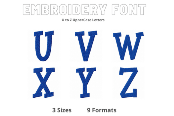 Font U to Z: A Versatile Embroidery Font for Personalized Gifts