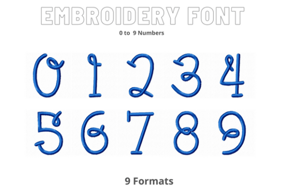 Numbers 0 to 9: A Versatile Embroidery Font