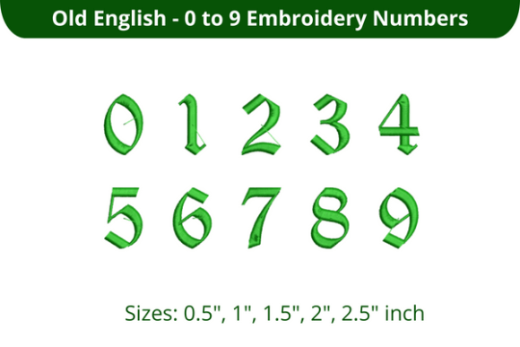 Old English Font 0-9: A Classic Embroidery Choice